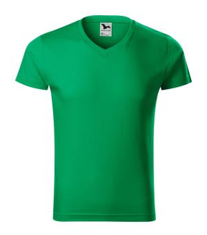 Pánske tričko Slim Fit V-neck 146, 16 Trávová Zelená (2)
