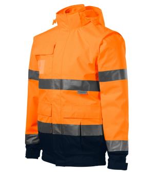 Pracovná reflexná bunda unisex 4 in 1 HV Guard 5V2, 98 Reflexná Oranžová