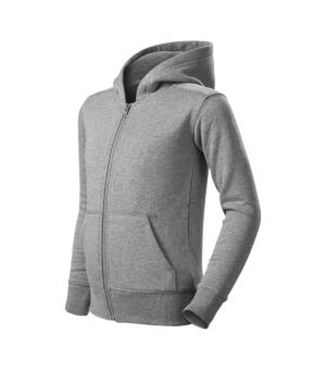 Detská mikina s kapucňou Trendy Zipper 412, 12 Tmavosivý Melír