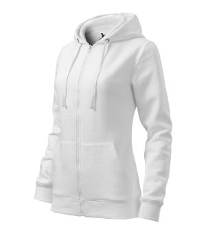 Dámska mikina s kapucňou Trendy Zipper 411, Biela (00)
