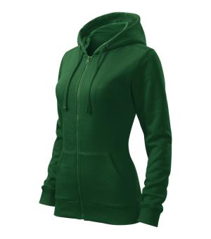 Dámska mikina s kapucňou Trendy Zipper 411, 06 Fľaškovozelená