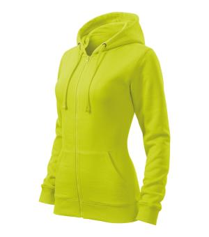 Dámska mikina s kapucňou Trendy Zipper 411, 62 Limetková