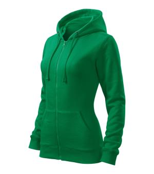Dámska mikina s kapucňou Trendy Zipper 411, 16 Trávová Zelená
