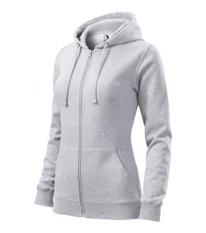Dámska mikina s kapucňou Trendy Zipper 411, 03 Svetlosivý Melír