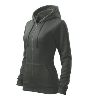 Dámska mikina s kapucňou Trendy Zipper 411, 67 Tmavá Bridlica