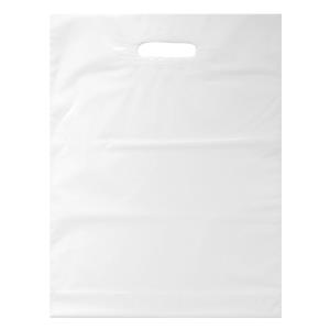 Igelitová taška Spevnený výsek LDPE 350x460x0,05, transparentná biela Frosty