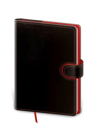 Bodkovaný blok 12x16,5 cm Flip 2018, čierno-červená