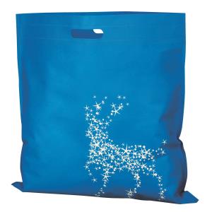 Darčeková taštička z netkanej textílie Galba Christmas, modrá (2)