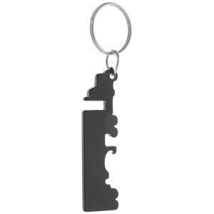 Prívesok na kľúče s otváračom Peterby, čierna