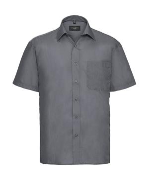 Pánska košeľa Poplin s kratkými rukávmi, 127 Convoy Grey