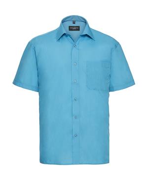 Pánska košeľa Poplin s kratkými rukávmi, 536 Turquoise