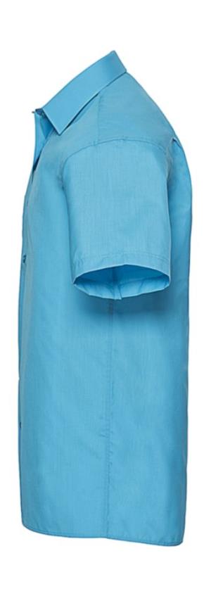 Pánska košeľa Poplin s kratkými rukávmi, 536 Turquoise (2)