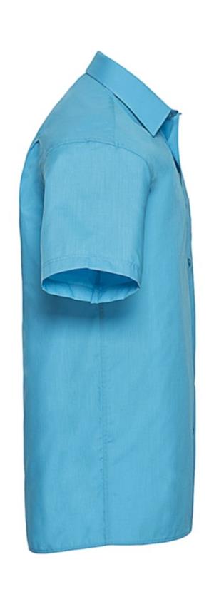 Pánska košeľa Poplin s kratkými rukávmi, 536 Turquoise (4)