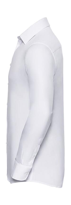 Pánska košeľa s dlhými rukávmi Herringbone , 000 White (2)