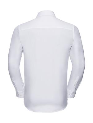 Pánska košeľa s dlhými rukávmi Herringbone , 000 White (3)