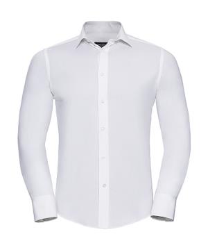 Vypasovaná košeľa s dlhými rukávmi, 000 White
