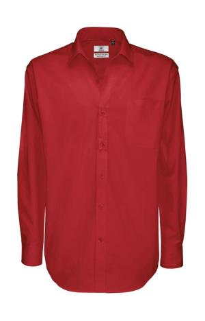 Pánska košeľa s dlhými rukávmi Sharp LSL/men Twill, 406 Deep Red