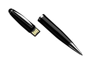 Sada pera a USB kľúča Latrex 32GB, čierna (4)
