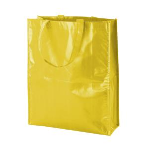 Lesklá taška na nákupy Divia, žltá