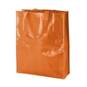 Lesklá taška na nákupy Divia, oranžová