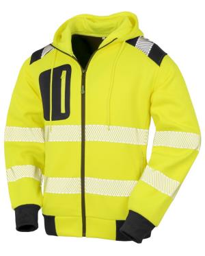 Mikina s kapucňou Recycled Robust Zipped Safety , 605 Fluorescent Yellow