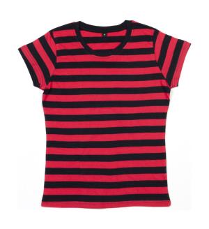 Dámske pruhované tričko, 154 Black/Red