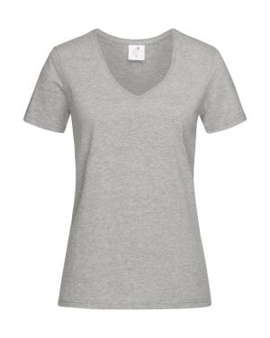 Dámske tričko Classic s V-výstrihom, 123 Grey Heather