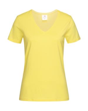 Dámske tričko Classic s V-výstrihom, 600 Yellow