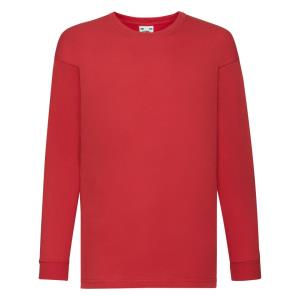 Detské tričko Valueweight s dlhými rukávmi , 400 Red