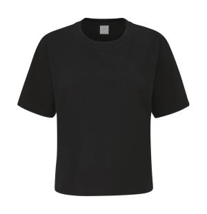 Dámské skrátené hrubé tričko, 101 Black