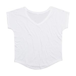 Dámske voľné tričko s V-výstrihom, 000 White (2)