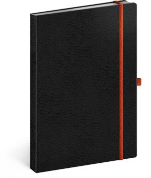 Notes Vivella Classic čierny/oranžový, linajkovaný A-5980, čierna