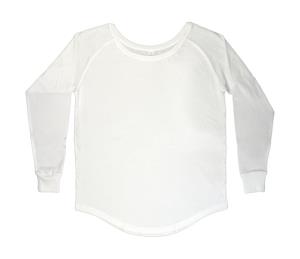 Dámske tričko s voľným strihom s dlhými rukávmi , 000 White
