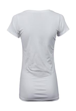 Dámske Strečové Extra Dlhé Tričko , 000 White (3)