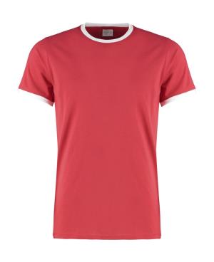 Tričko Fashion Fit Ringer Kustom Kit, 450 Red/White