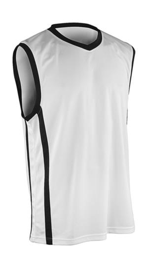 Basketbalový pánsky rýchloschnúci top, 056 White/Black