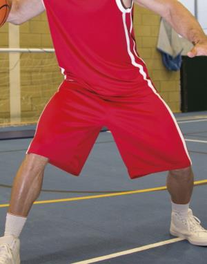 Basketbalové pánske rýchloschnúce šortky, 450 Red/White (3)