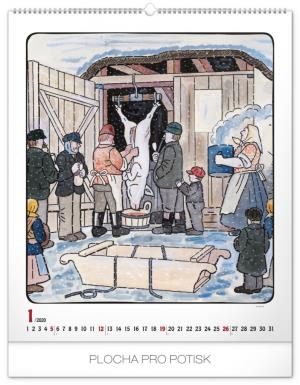 Nástenný kalendár Josef Lada – Rok na dedine 2020 PGN-6689-L (2)