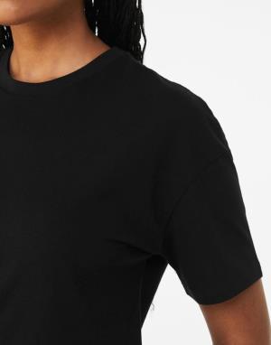 Jersey Crop dámske tričko , 101 Black