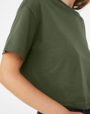 Jersey Crop dámske tričko , 519 Military Green