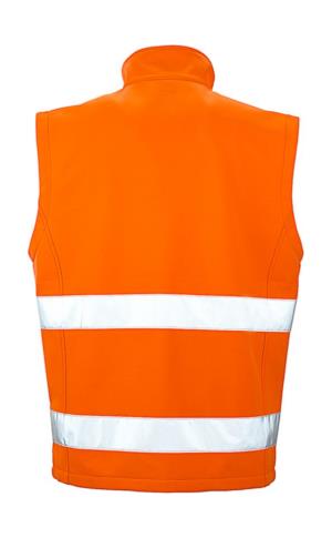 Potlačiteľná bezpečnostná softshellová vesta, 478 Fluorescent Orange/Black (2)