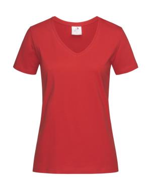 Dámske tričko Classic s V-výstrihom, 402 Scarlet Red