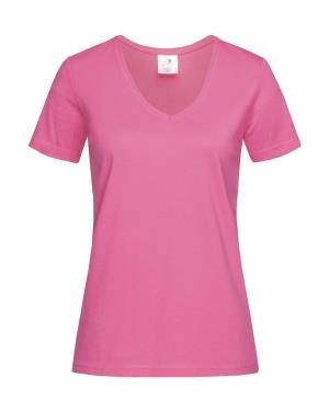 Dámske tričko Classic s V-výstrihom, 424 Sweet Pink