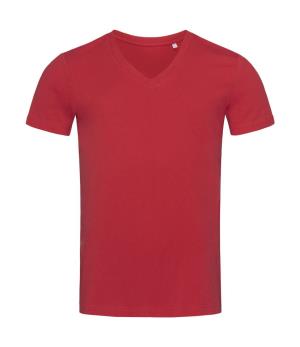 Organic Pánske tričko James V-neck, 403 Pepper Red