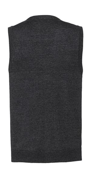 Pánska pletená vesta s V-výstrihom, 116 Charcoal Marl (3)