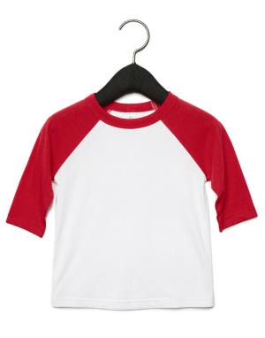 Detské baseballové tričko s ¾ rukávmi, 054 White/Red (2)