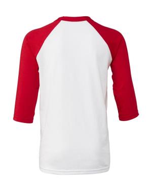 Detské tričko s baseballovými 3/4 rukávmi, 054 White/Red (3)