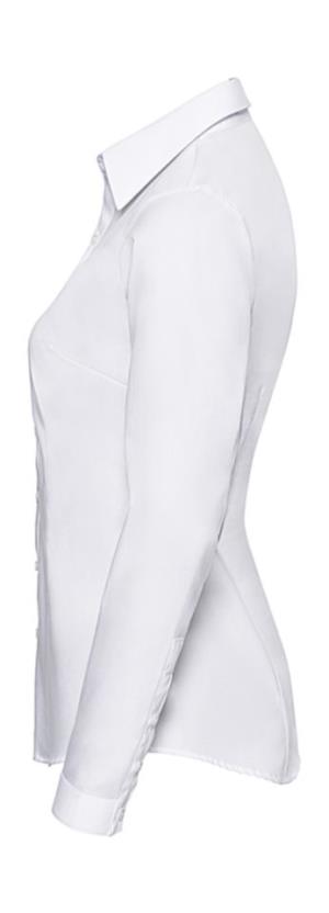 Dámska košeľa s dlhými rukávmi Herringbone, 000 White (2)