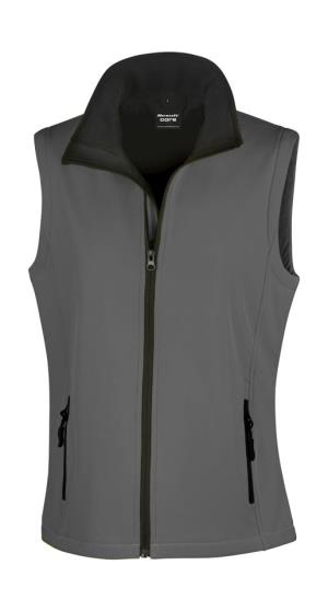 Dámska potlačiteľná Softshellová vesta, 188 Charcoal/Black