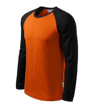 Pánske dvojfarebné tričko Street LS 130, 11 Oranžová